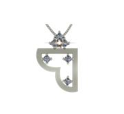 ARY Jewellers Silver Daimond Locket L002