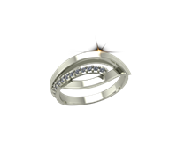 ARY Jewellers Silver Diamond Ring R-07