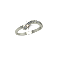 ARY Jewellers Silver Diamond Ring R-08
